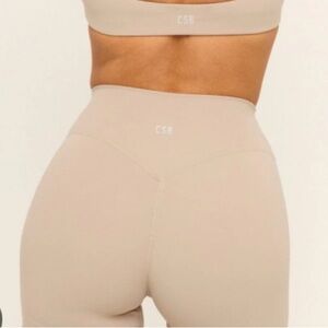 CSB Crop Shop Boutique Women's Nude Tan Cream High-Waisted Hot Booty Shorts XS S